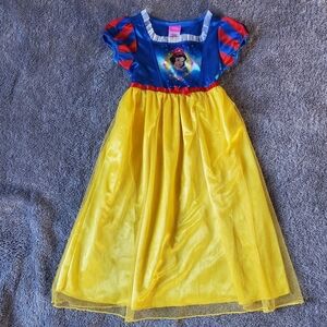 Disney's  Princesses Snow White Toddler Blue and Yellow Glitter Dress Size 4
